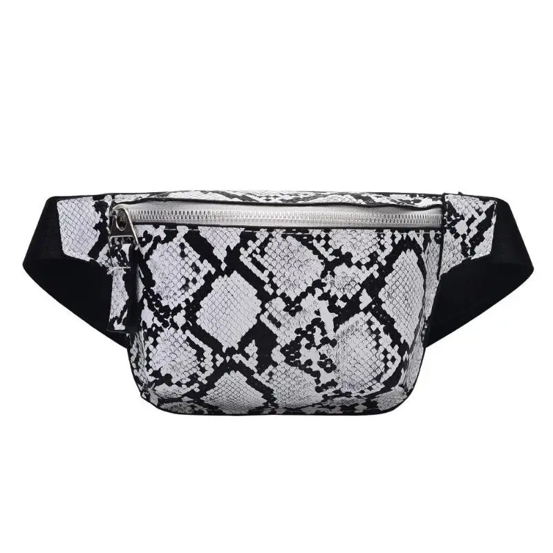 

Snake Print Waist Bag Women New Fashion Phone Money Pouch Serpentine PU Leather Fanny Packs