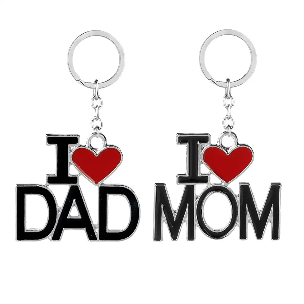 mom and dad keychains