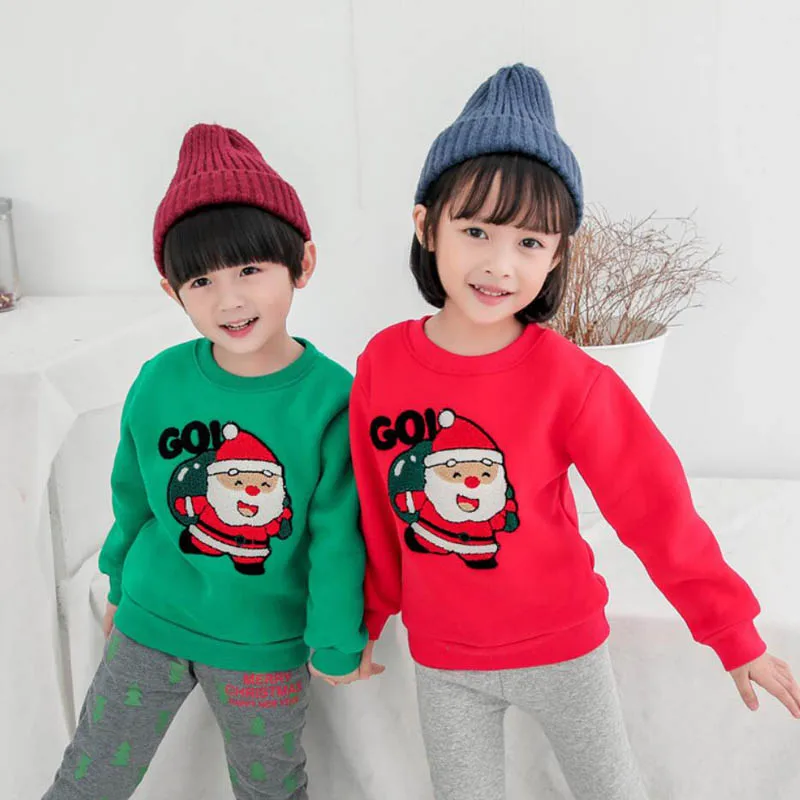 Детские комбинезоны на Рождество с Санта Клаусом; одинаковые комплекты для семьи; зимний свитер для папы, сына, мамы и дочки; теплые флисовые футболки для детей