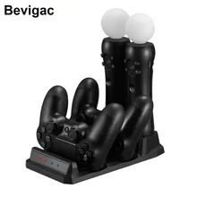 Bevigac 4 in 1 Dual Charger Charging Station Stand Holder Base For PlayStation PS4 Dualshock 4 Move VR Controller Accessories