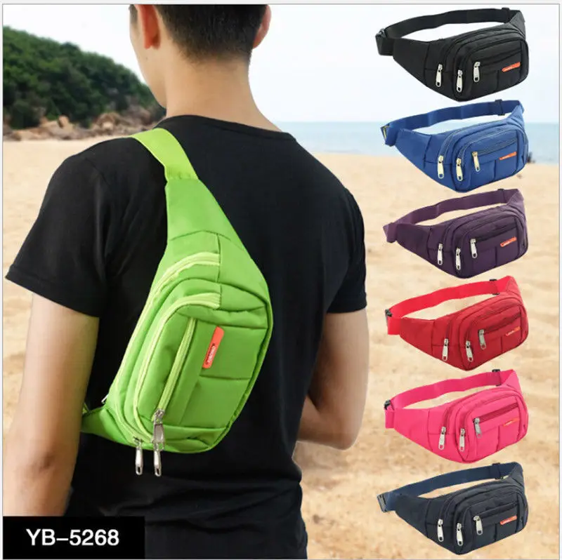 

New Fanny Pack Mens Womens Waist Hip Belt Bag Purse Pouch Travel Sport Bum Nylon Waist Bag