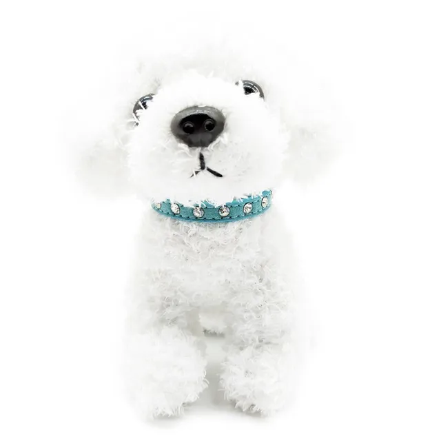 Small Dog Cat Collar Kitten Puppy Leather Collier Chain Pet Rhinestone Cashmere for Perro Chihuahua Teddy Red Blue Pink New 3