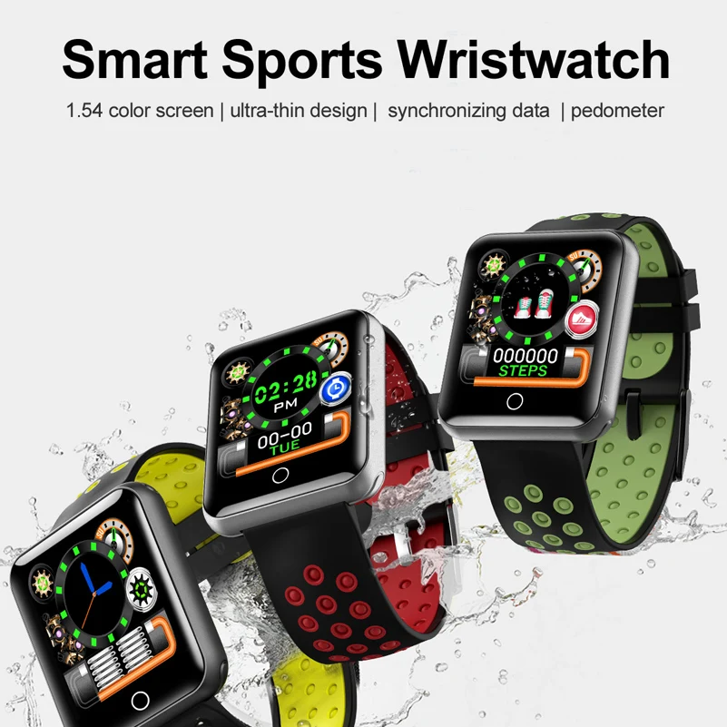 

GZDL Bluetooth Smart Watch Alloy Square Wristwatch Heart Rate Monitor Fitness Tracker WT8263