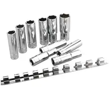 Adeeing 10 шт./компл. рукав набор метрическая система хром ванадиевая сталь удлиненный шестигранный сливовый рукав набор