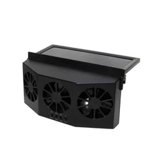 NEW-Car Fan Ventilation Solar Car Three Hood Auto Exhaust Fan Radiator Solar Car Desuperheater Powerful Power-Black