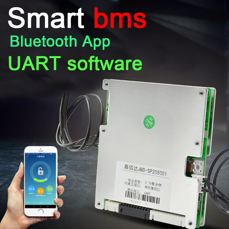 Смарт BMS Bluetooth 8 S-24 S 300A 200A 150A 70A литиевая батарея Защитная плата баланс Lipo Li-Ion lifepo4 10S 13S 14S 16S