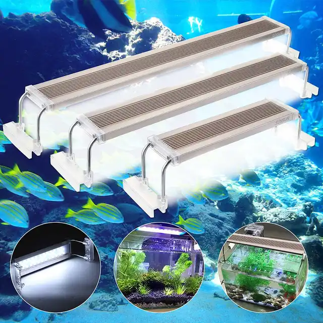 12W/18W/24W Aquatic Aquarium Fish Tank LED Light Clip Lamp Plant Grow