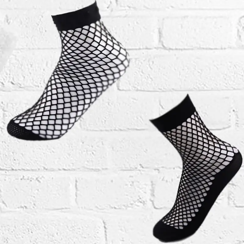 Summer Women Sexy Mesh Socks Fashion Breathable Transparent Invisible Socks Versatile Anti-odor Anti-friction Thin Socks Black