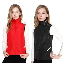 Уличная зимняя теплая куртка для женщин, умный термостат, красный, черный цвет, с высоким воротником, с подогревом, жилет для катания на лыжах, походов, пальто, одежда