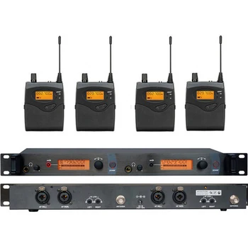 

LEORY In Ear Wireless Monitor System 2 Channel 4 Bodypack Karaoke Microphone System UHF EU