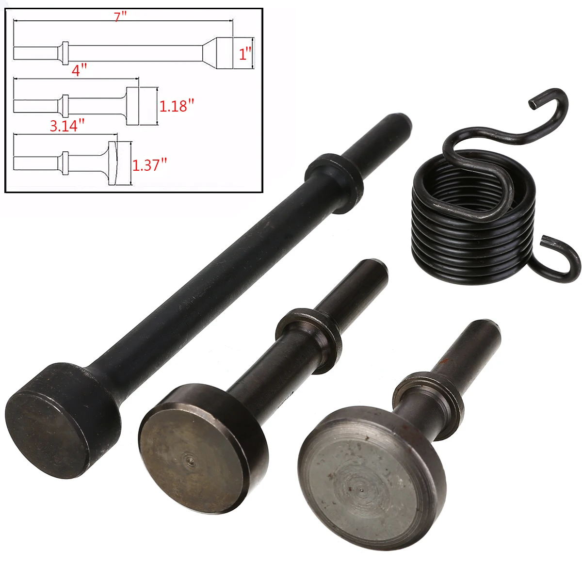 

3pcs New Smoothing Pneumatic Air Hammer Bits Long Bit Tool +1pc Spring Set For Car Tire Repair Tools