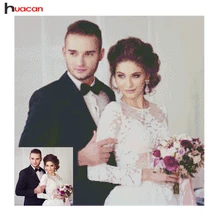 huacan алмазная живописи фотографии обычай полного квадратные картины стразами алмазная вышивка для ребенка, прополка и родители подарок