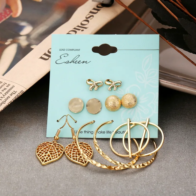 

RINHOO Hot Fashion Hoop Earrings Ear Ring Set Combination Of 6 Sets For Gift Dropshipping Apr20