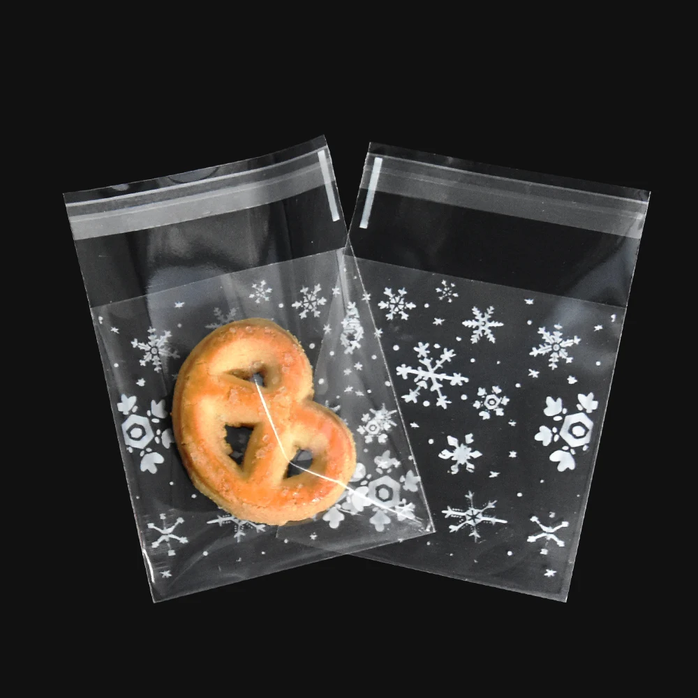 

500 Pieces 7*10cm Self Adhesive Square Cookie Packing Bag Plastic Package Bags Biscuit Candy Storage Food Grade Bag