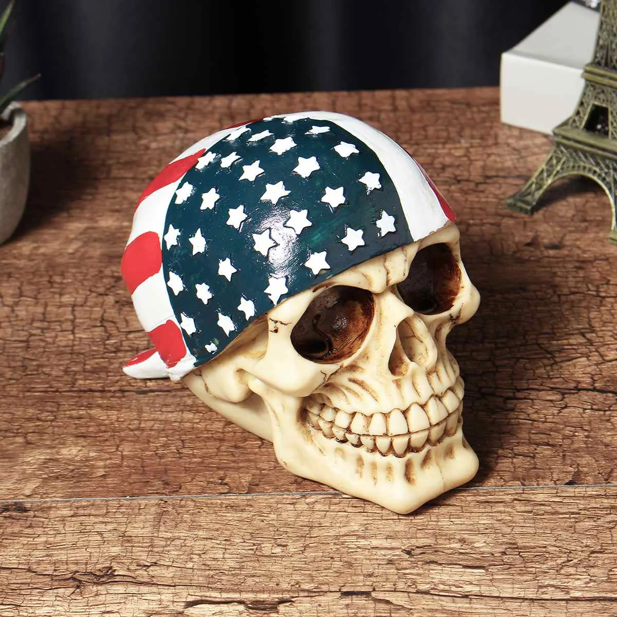 

Resin Simulation Head Bone Skull Shape Terrarium Reptile Hide Cave Aquarium Fish Tank Landscape Decor Ornament Halloween Decor