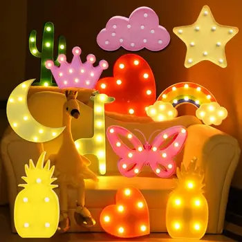 

Lovely LED Night Lights Kids Bedroom Toilet Lamp Indoor Decoration Luminous Toys for Children's Day Birthday Gift Ornaments