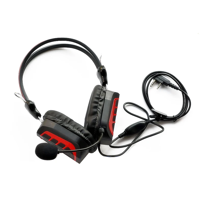 

Red Two-Earphone Headset Boom Mic for Kenwood Wouxun Baofeng Radio