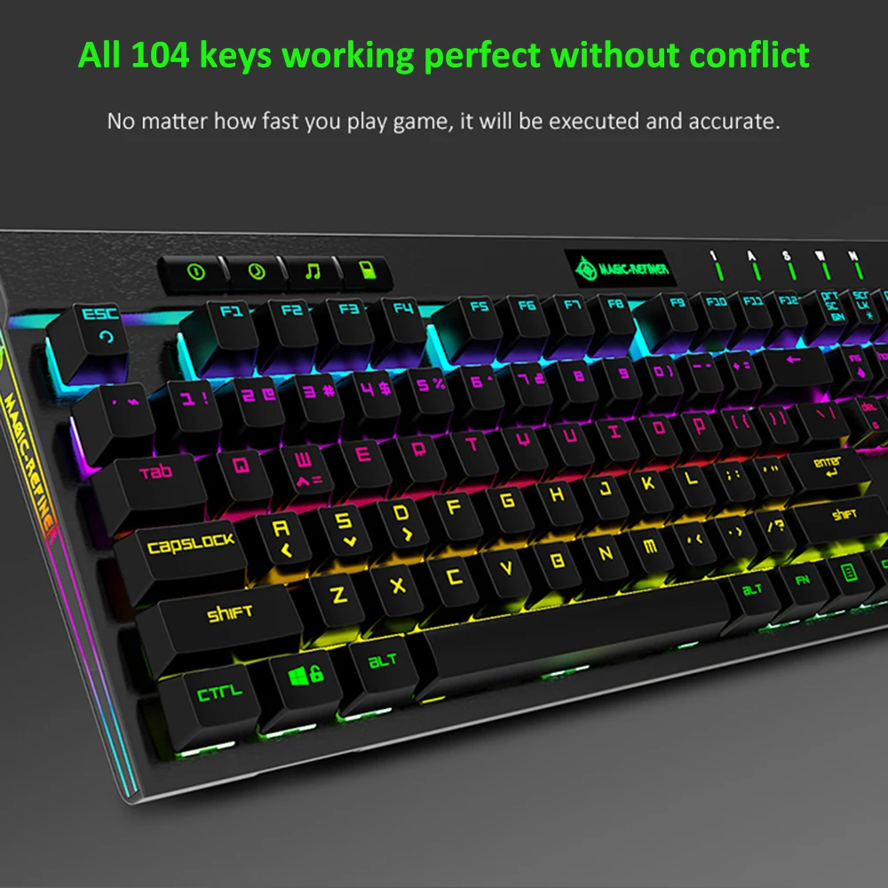 Механическая клавиатура Magic Refiner MK12 игровая USB Проводная 12 RGB 19 механический