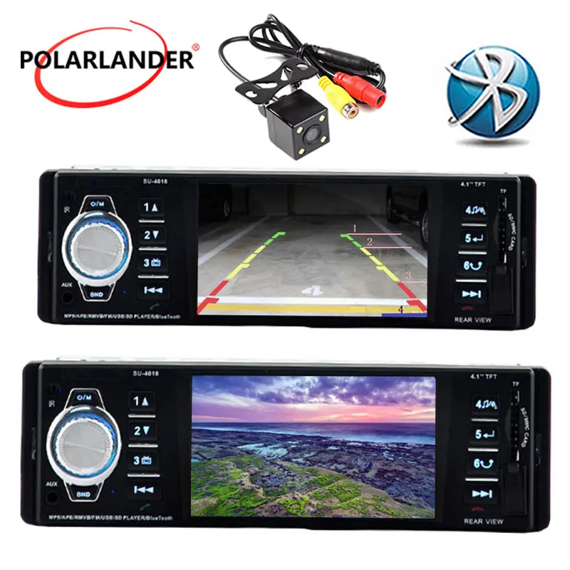 

Car radio MP3 MP4 MP5 player bluetooth function Stereo 4.1 inch TFT screen Support Rear Camera 12V Car Audio FM/USB/SD/MMC 1 din