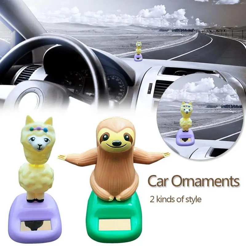 Auto Solar Powered Car Decoration Sheep Sloth Toy Cartoon Head Shaking Doll Innovative Halloween Gift Ornament Accessories | Автомобили и