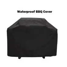 Прямоугольный защитный чехол для гриля для пикника Водонепроницаемый пылезащитный Солнечный чехол для гриля протектор для гриля с сумкой для хранения черный