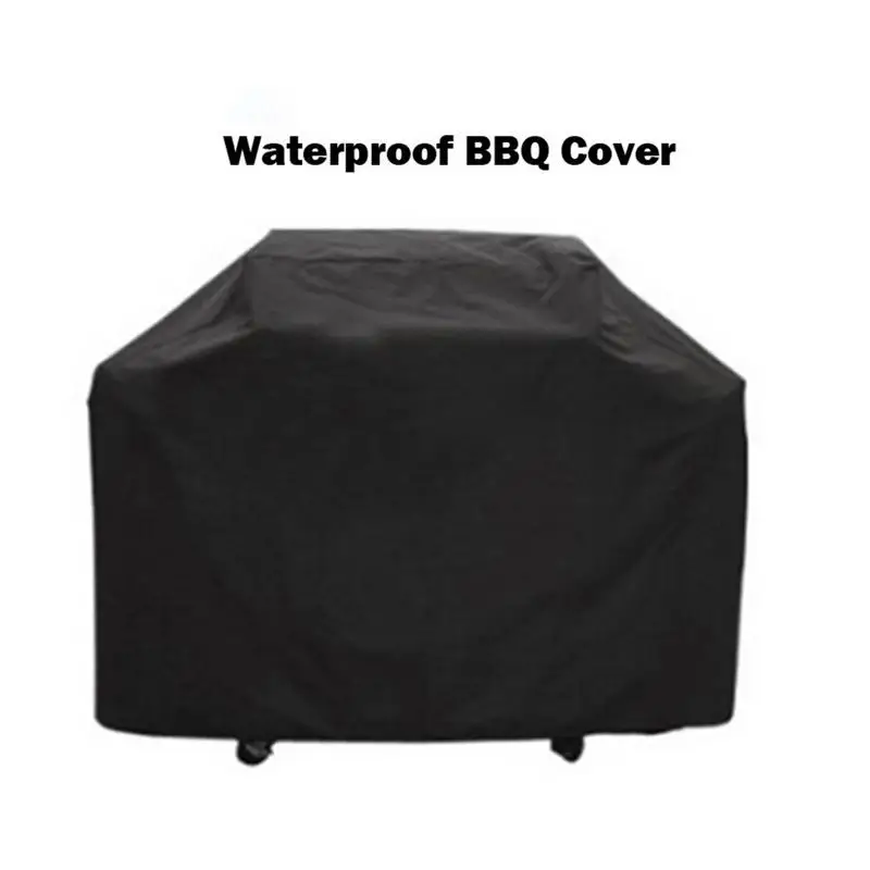 

Rectangle Protection BBQ Cover For Picnic Waterproof Dustproof Solar BBQ Cover Protector For Grilling With Storage Bag Black