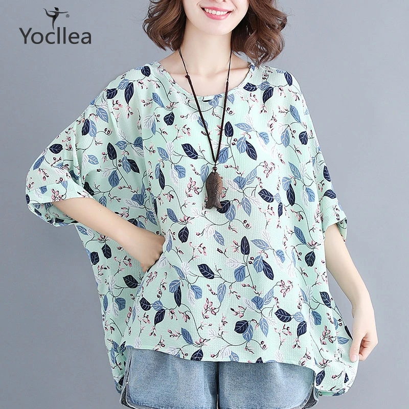 

Bust 155cm Plus size Print Chiffon t shirt tee shirt femme short sleeve Loose T-Shirts casual Tops girl friends tshirt