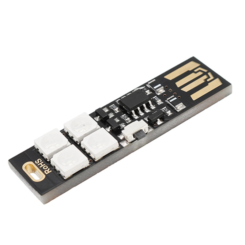 CLAITE 1 5 W 4Led 5050 RGB бусины миниатюрный кнопочный переключатель цветной USB LED свет