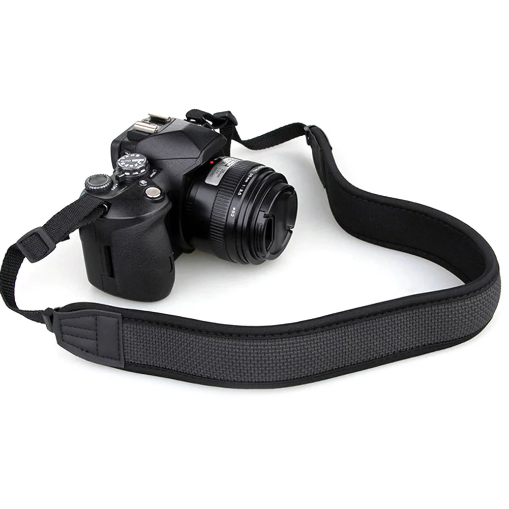 WIDE BLACK CAMERA STRAP
