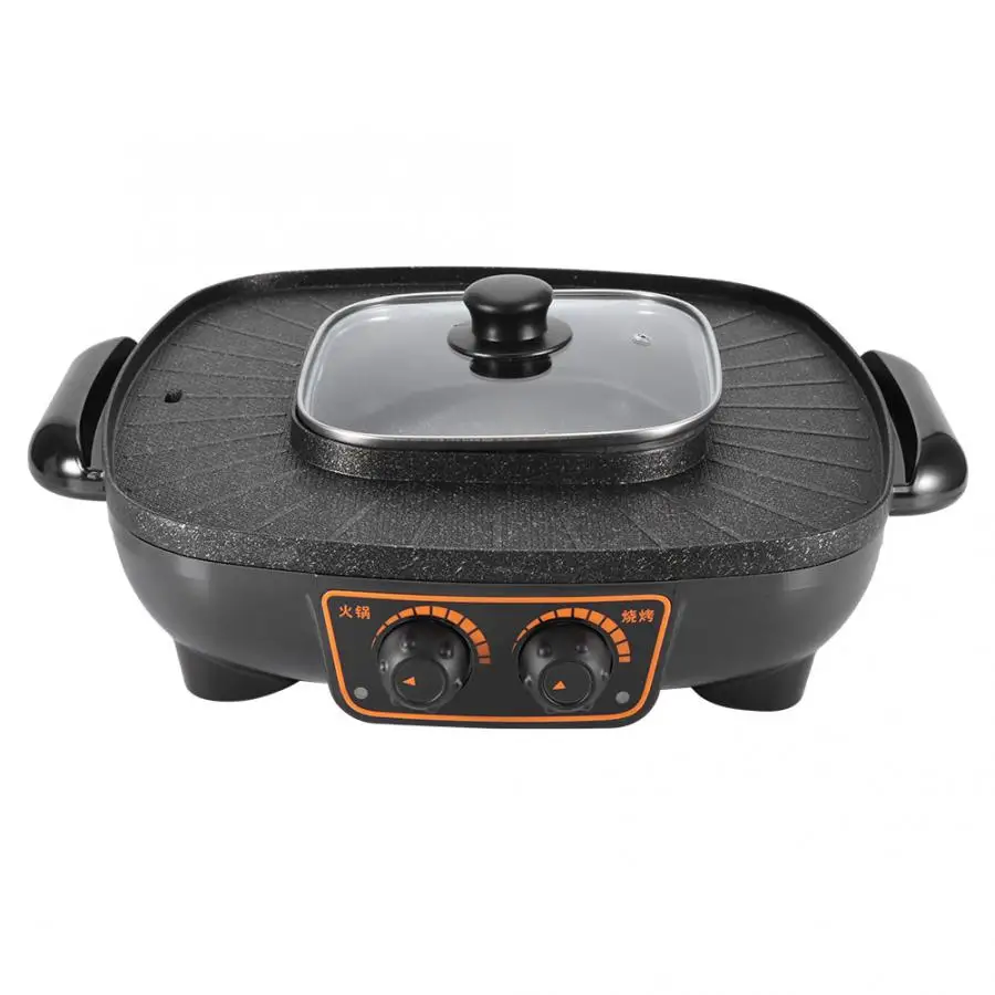 

BBQ Hot Pot multi function Eelectric Cooker Home Electric Roasting Hot Pot One piece non stick pan Original