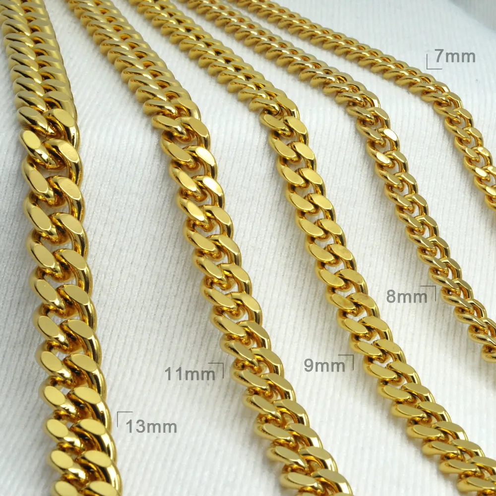

18k gold Filled mens solid Heavy chain long Necklace curb link jewelry N224