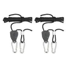 2 шт./компл. 1/8 дюймов веревка трещотка с армированный Металл Шестерня вешалка Регулируемый сверхпрочный подвесной веревочный крючок с мощностью 150 фунтов