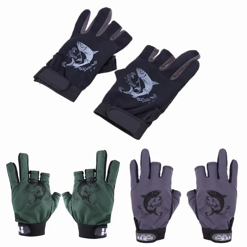 

1 Pair Universal Skidproof Plastic Drop Resistant Half Finger Pack Unique Three Finger Cycling Fishing Rod Anti-Slip Glove