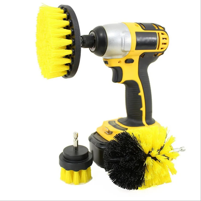 

Yellow Electric Drill Brush Tile Grout Power Scrubber Tub Cleaning Brush Kit 3Pcs 2/3.5/4 Inch