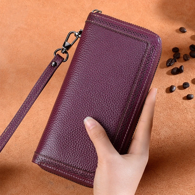 

2019 Leather Wallet Ladies Long Zipper Korean Version Wallet Clutch Bag Mobile Phone Bag Leather