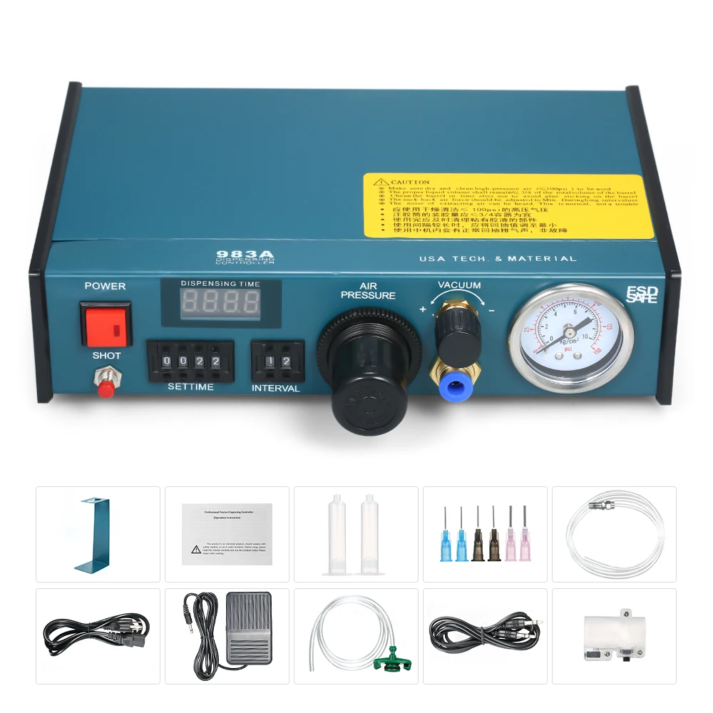 

Automatic Glue Dispenser Machine US/EU Plug Dispensing Controller Digital Control Drip Glue Machine Welding Tool