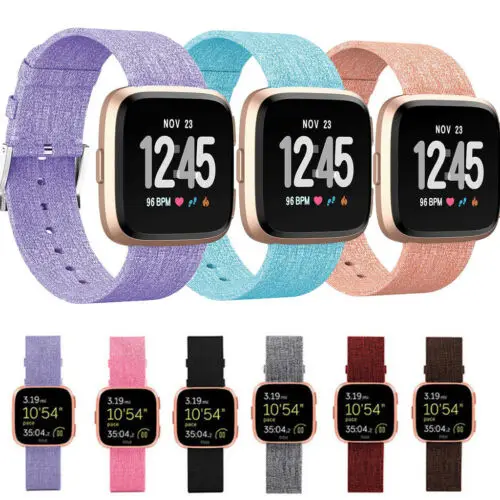 

Replacement Band For Fitbit Versa Fabric Luxury Watch Sports Strap Wristband Canvas