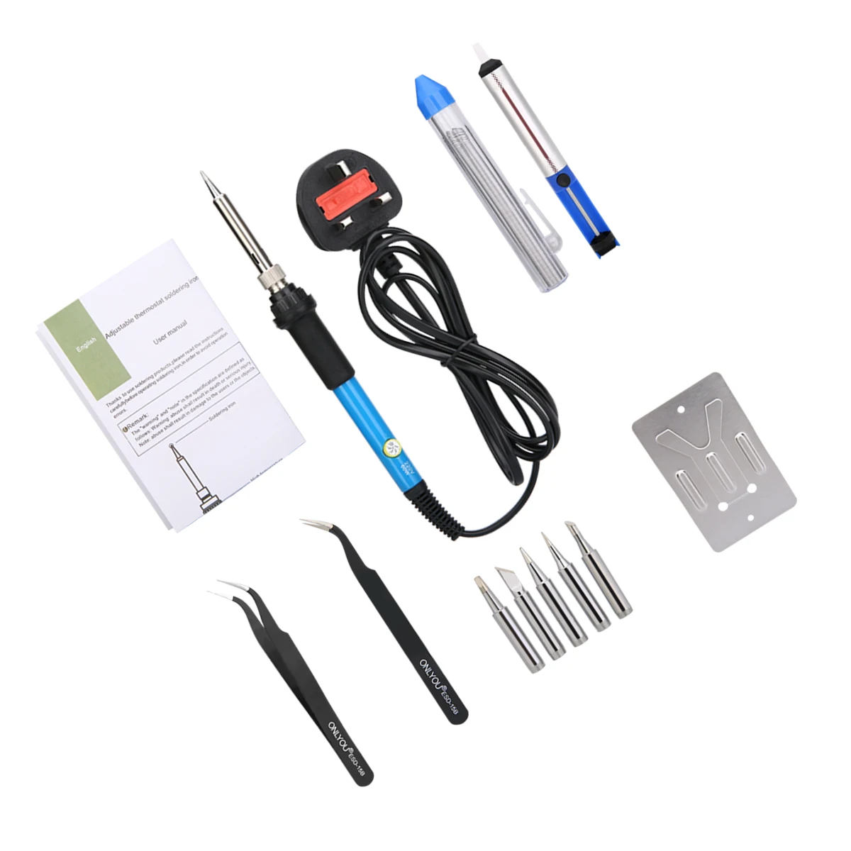 

60W Soldering Kit AC 220V / 50Hz Soldering Iron Kit Electronic Welding Irons Tool Adjustable Temp Repair Tool Mayitr