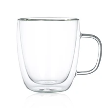 350 мл теплоизоляция чашка для питьевой воды двойное стекло молоко чай кофе чашка с ручкой креативный подарок прозрачная Питьевая Посуда