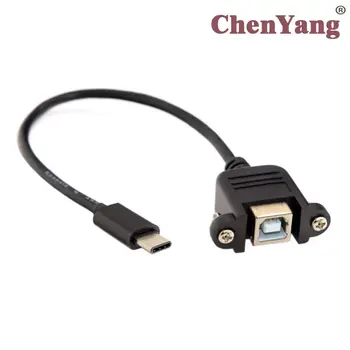 

CY 10pcs/lot Male USB-C USB 3.1 Type-C to Standard USB 2.0 B Type Female Data Cable for Tablet & Cell Phone