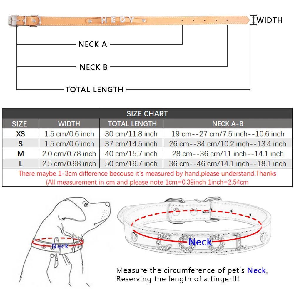 Стразы, буквы, на заказ, ошейник для домашних животных, кошек, собак, кожаный ошейник для щенков, для маленьких и средних собак, индивидуальная идентификация имени