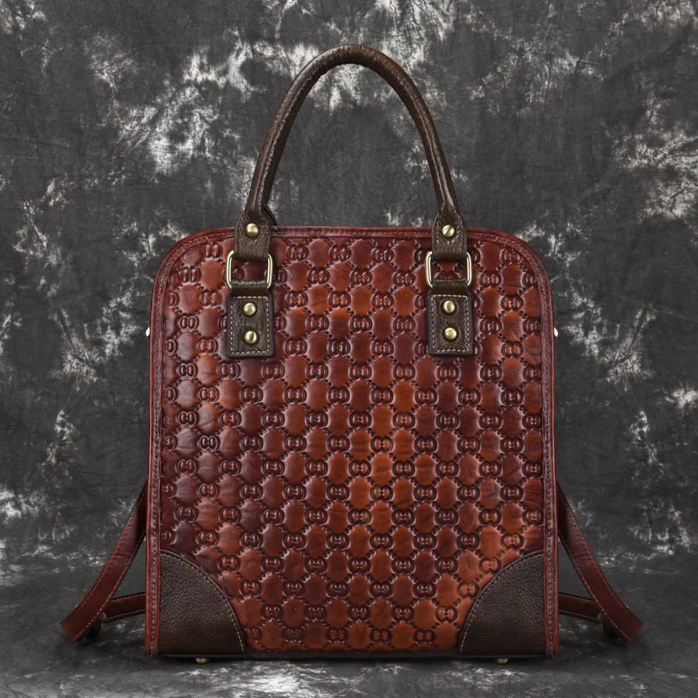 

High Quality Genuine Leather Women Bag Tote Fashion Luxury Large Capacity Embossed Cowhide Shoulder Tote Bag Shopping Handbags