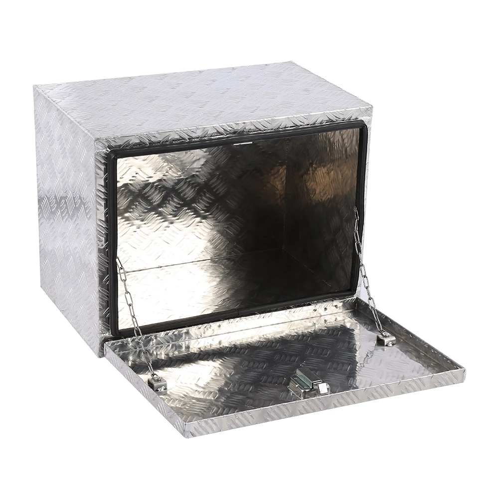 

Truck Trailer Storage Aluminium Alloy Chequer Plate Tool Box w/ Keys 600 x 410mm