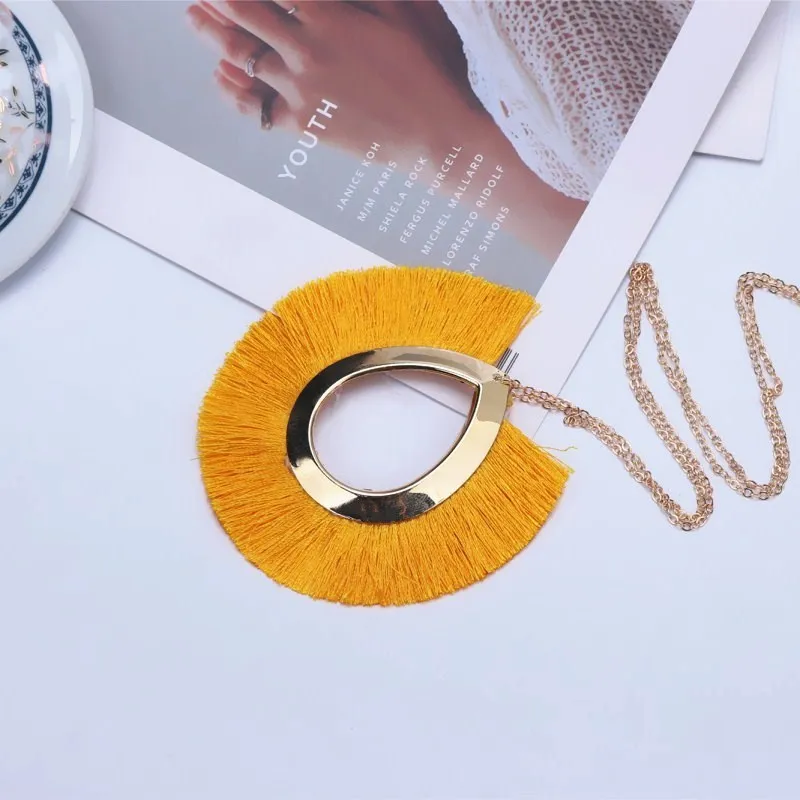 

Collar Water Drop Tassel Necklaces for Women Bohemian Long African Vintage Pendant Necklaces Summer Fashion Jewelry Collier