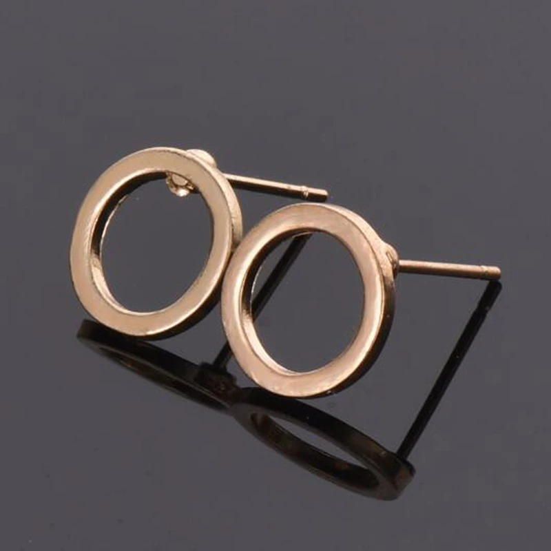 

2019 Korean Jewelry Fashion Gold Silver Earring Simple Geometric Small Circle Earrings For Women For Gift Metal Earrings Brincos