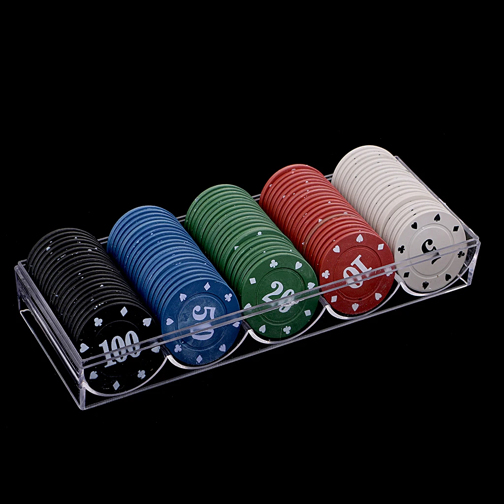 

100Pcs Casino Tokens Coins Round Poker Chips 5 10 20 50 100 for Gambling Toy