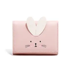 Мультяшный кролик маленький кошелек маленький трехкратный короткий кошелёк, Корейская модель модный кошелек женский мини кошелек ручной