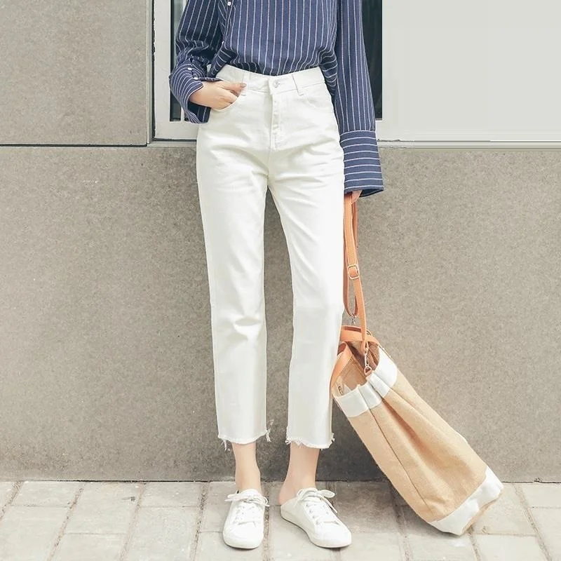 Высокая Талия Свободные Roupa calca Mujer Spodnie Damskie Jeansy Femme рваные штаны бойфренда зимние