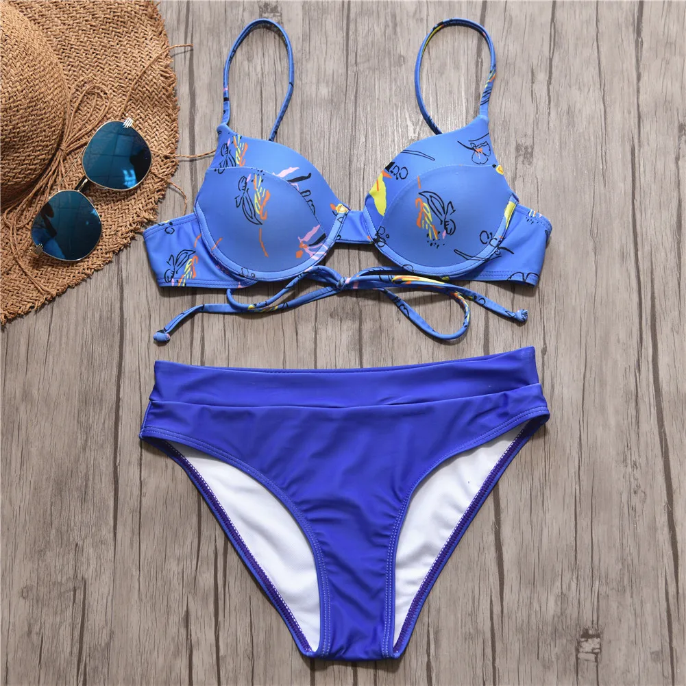 2019 Summer Cross Strap Push Up Bikini Set Sexy Micro Bikinis Swimwear Women Swimsuit Female