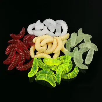 

10pcs Maggot Grub Soft Lure Baits Minnows Smell Red Worm Shrimps Bread Insect Fishing Artificial Bait Fish Feed Bionic Wholesale